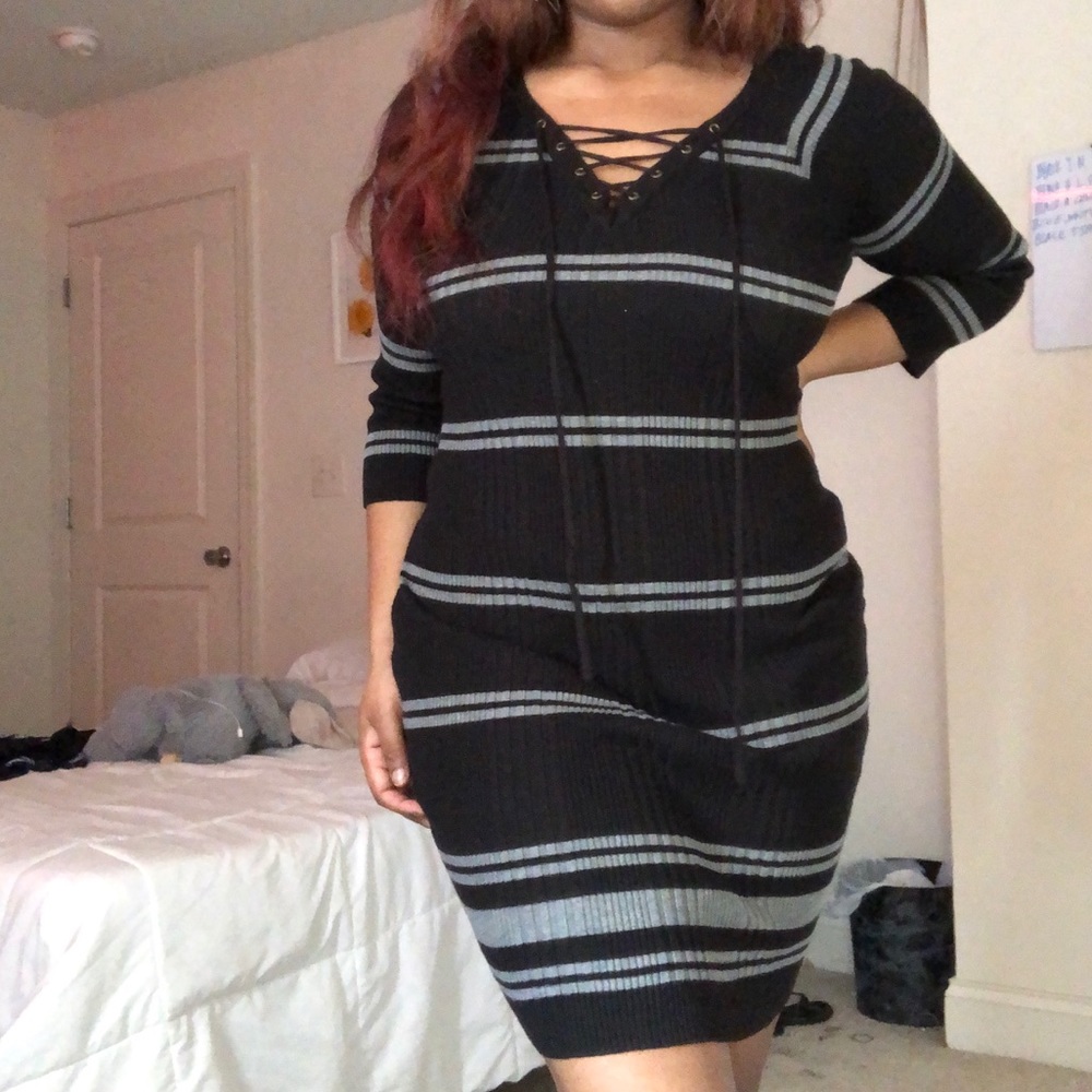 Black, Light Sweater Dress from Charlotte Russe